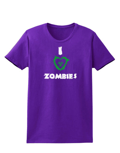 I Heart Zombies - Bio Hazard Heart Green Womens Dark T-Shirt-Womens T-Shirt-TooLoud-Purple-X-Small-Davson Sales