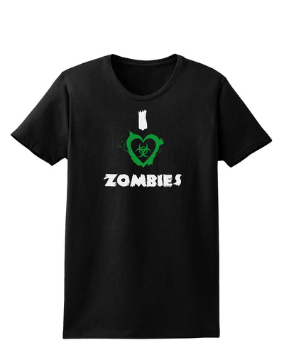 I Heart Zombies - Bio Hazard Heart Green Womens Dark T-Shirt-Womens T-Shirt-TooLoud-Black-X-Small-Davson Sales