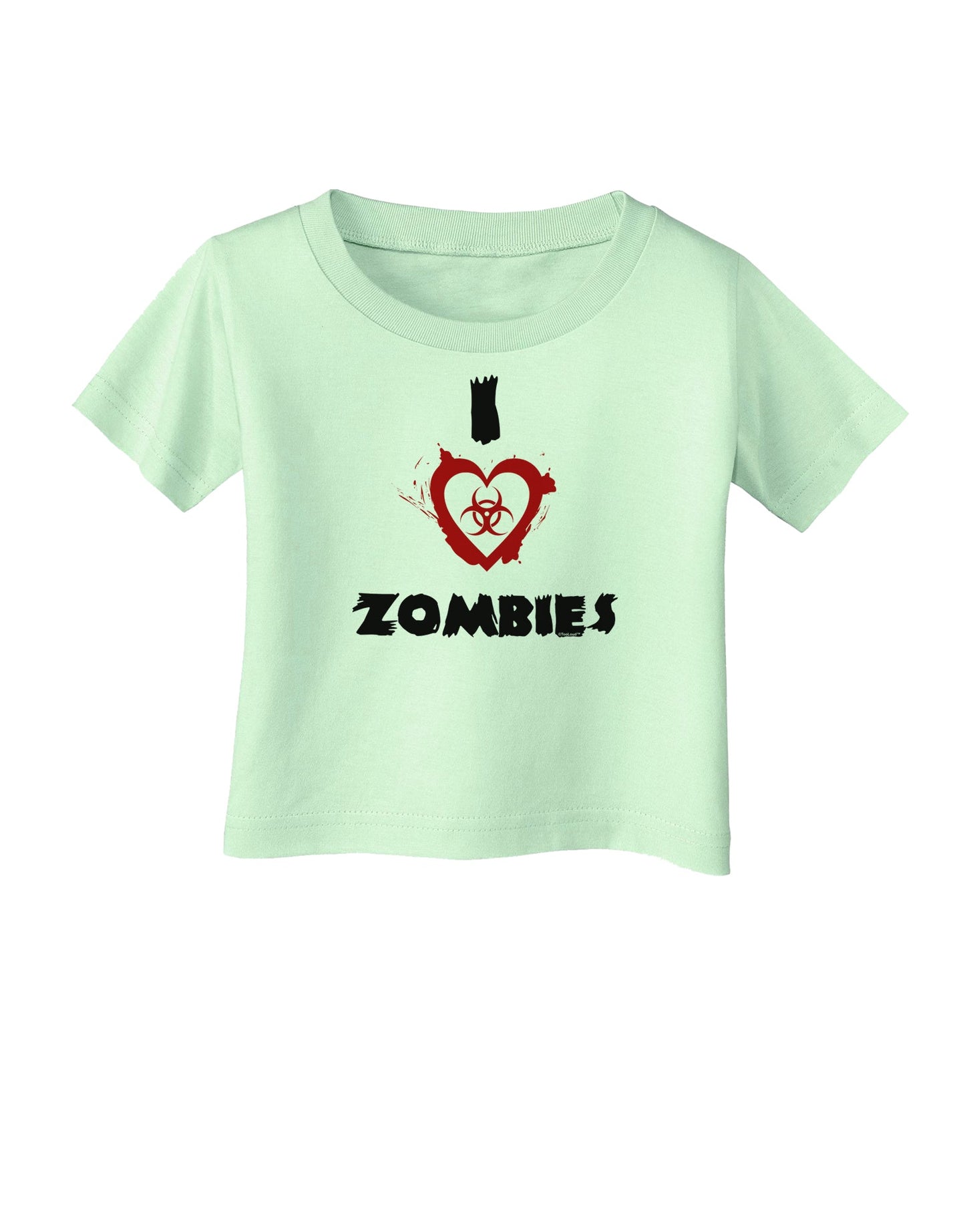 I Heart Zombies - Bio Hazard Heart Infant T-Shirt-Infant T-Shirt-TooLoud-Light-Green-06-Months-Davson Sales