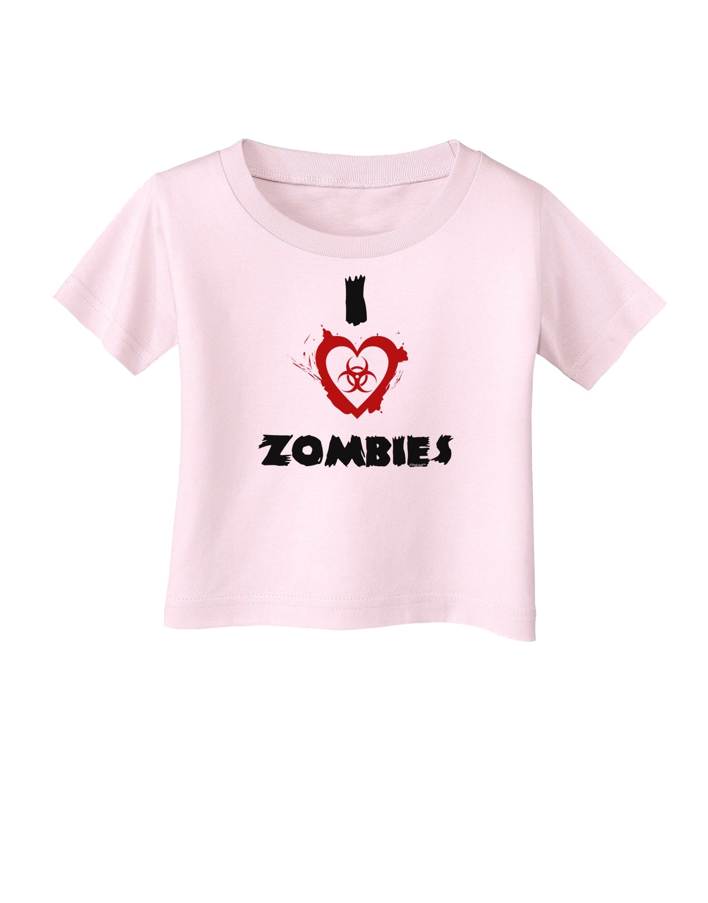 I Heart Zombies - Bio Hazard Heart Infant T-Shirt-Infant T-Shirt-TooLoud-Light-Pink-06-Months-Davson Sales