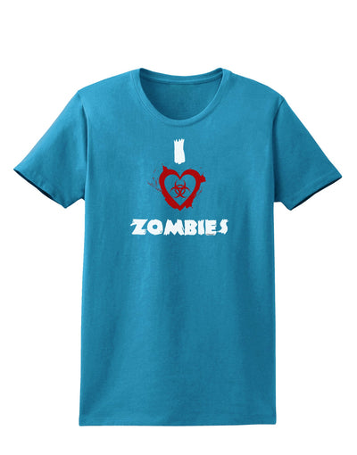 I Heart Zombies - Bio Hazard Heart Womens Dark T-Shirt-Womens T-Shirt-TooLoud-Turquoise-X-Small-Davson Sales