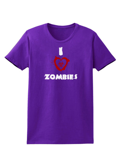 I Heart Zombies - Bio Hazard Heart Womens Dark T-Shirt-Womens T-Shirt-TooLoud-Purple-X-Small-Davson Sales