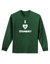 I Heart Zombies - Biohazard Heart Adult Long Sleeve Dark T-Shirt-TooLoud-Dark-Green-Small-Davson Sales