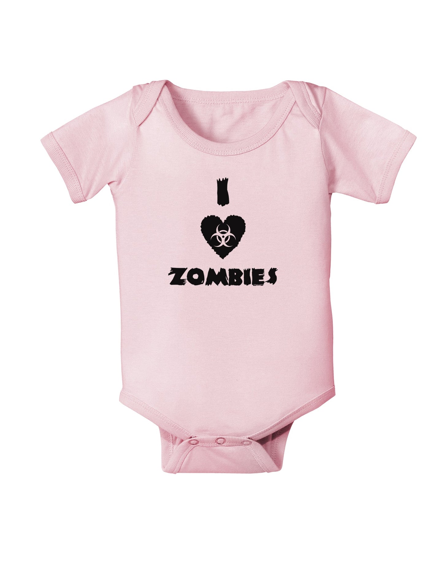 I Heart Zombies - Biohazard Heart Baby Romper Bodysuit-Baby Romper-TooLoud-Light-Pink-06-Months-Davson Sales