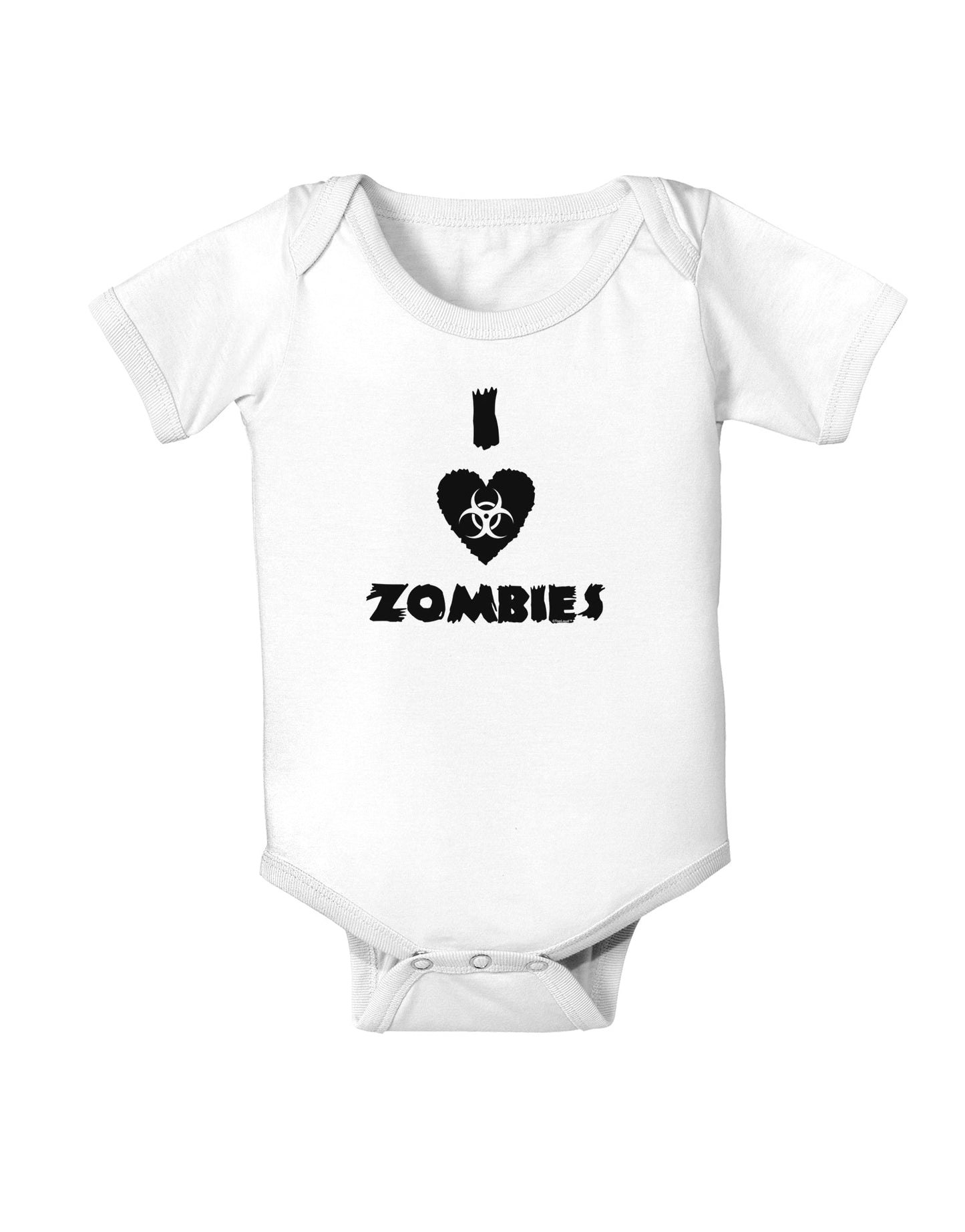 I Heart Zombies - Biohazard Heart Baby Romper Bodysuit-Baby Romper-TooLoud-White-06-Months-Davson Sales