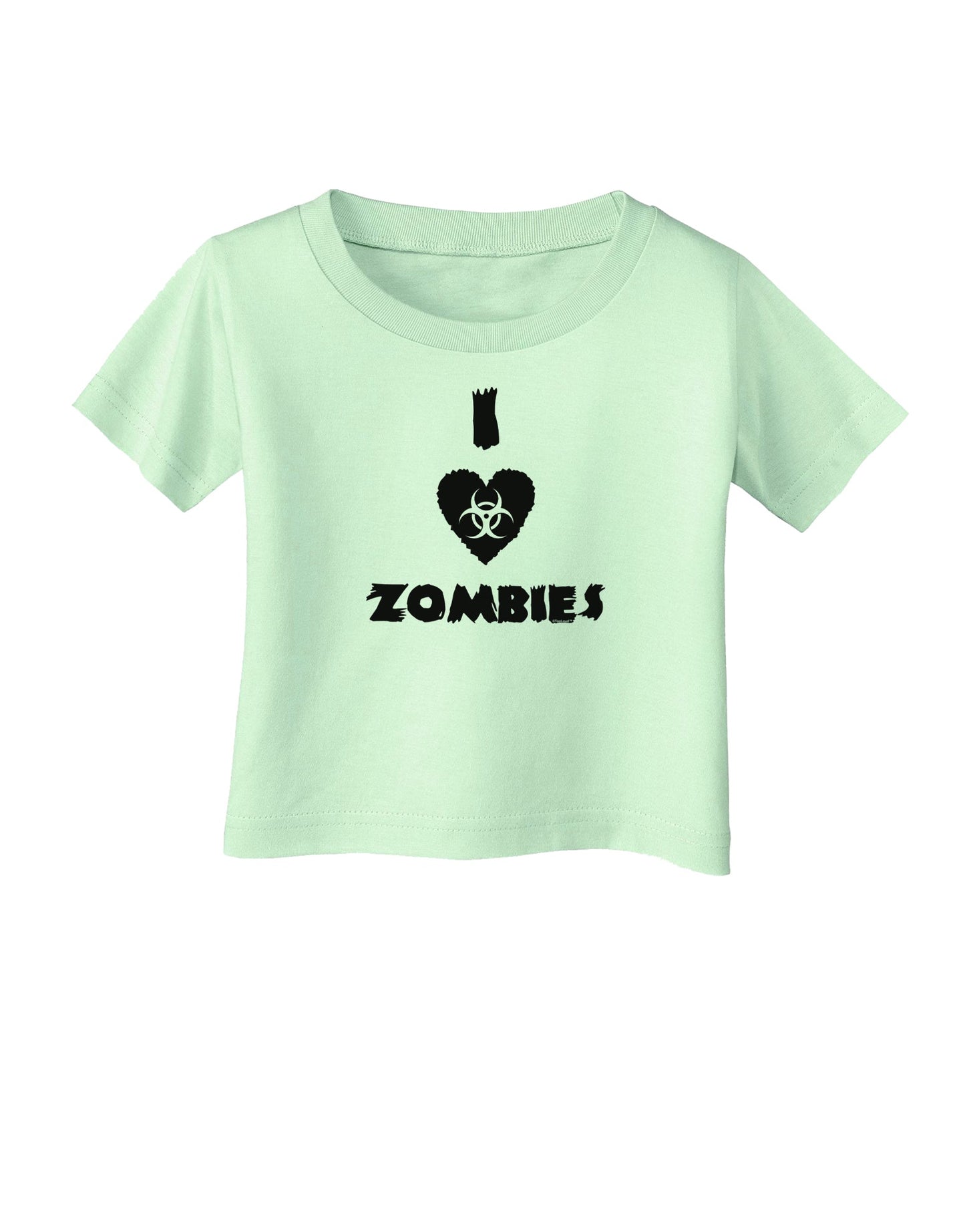 I Heart Zombies - Biohazard Heart Infant T-Shirt-Infant T-Shirt-TooLoud-Light-Green-06-Months-Davson Sales