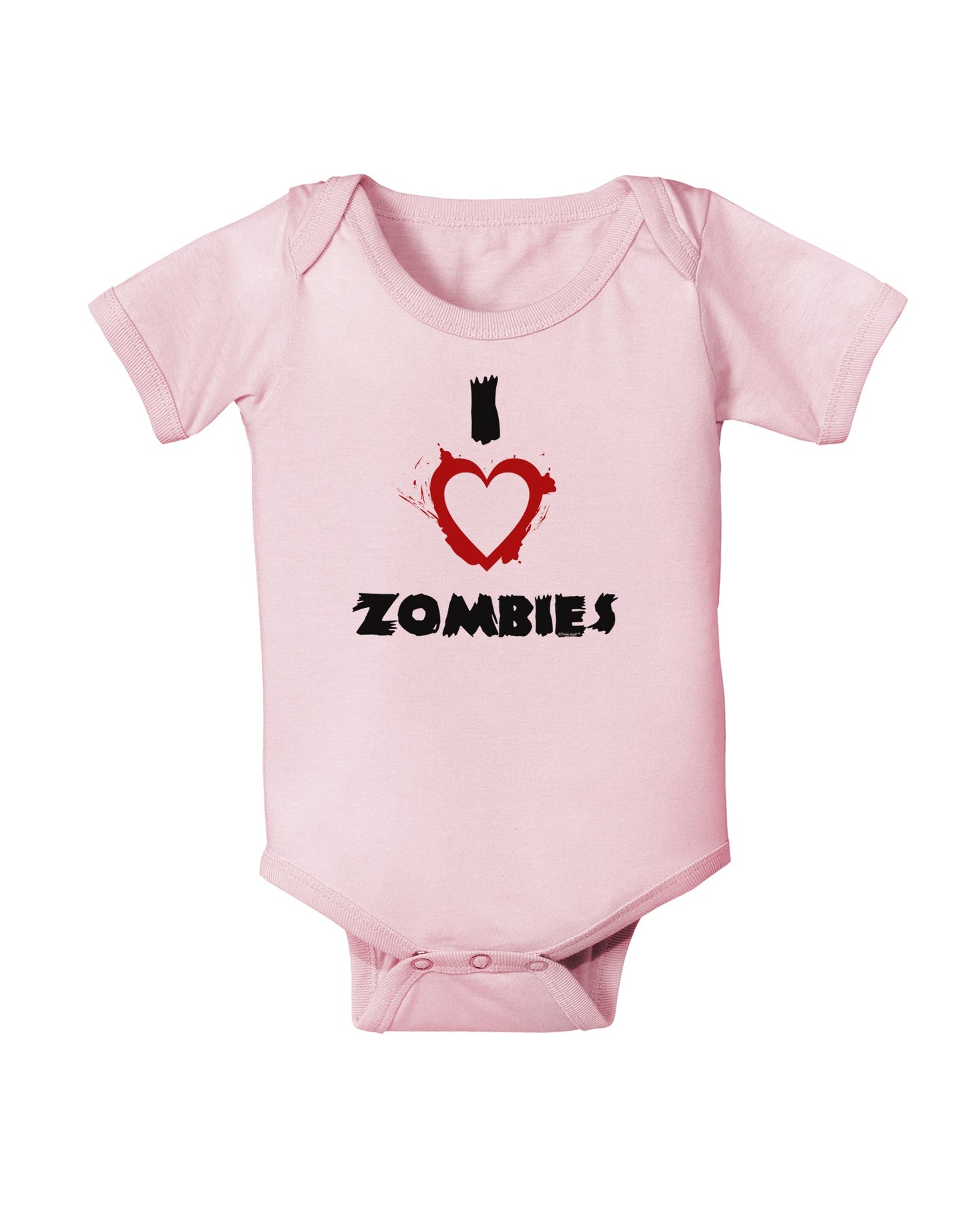 I Heart Zombies - Bloody Heart Baby Romper Bodysuit-Baby Romper-TooLoud-Light-Pink-06-Months-Davson Sales