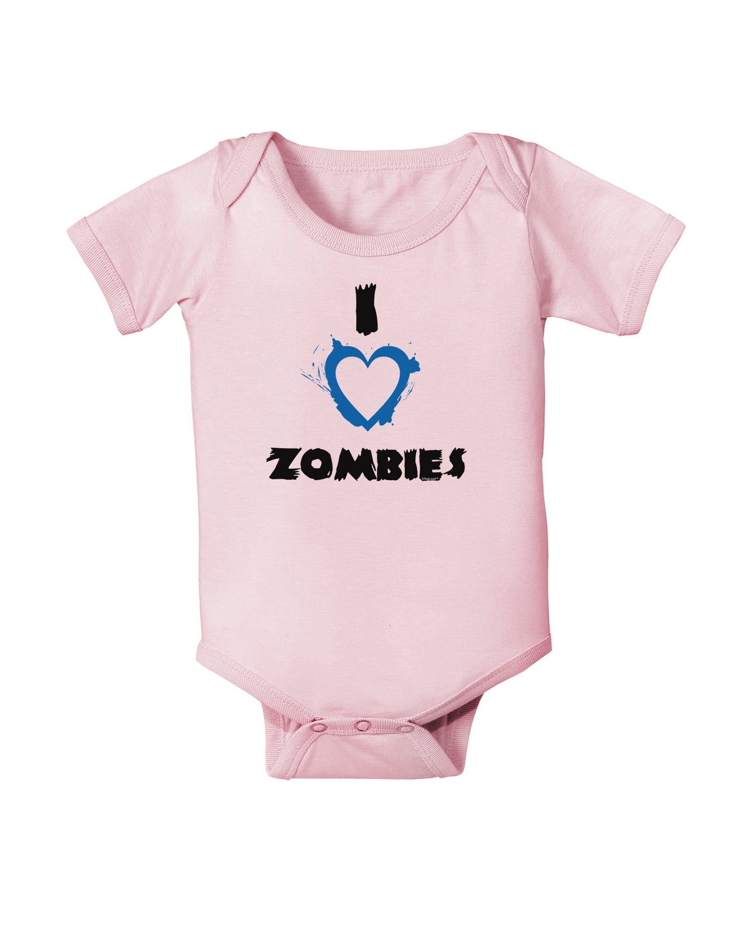 I Heart Zombies - Bloody Heart Blue Baby Romper Bodysuit-Baby Romper-TooLoud-Light-Pink-06-Months-Davson Sales