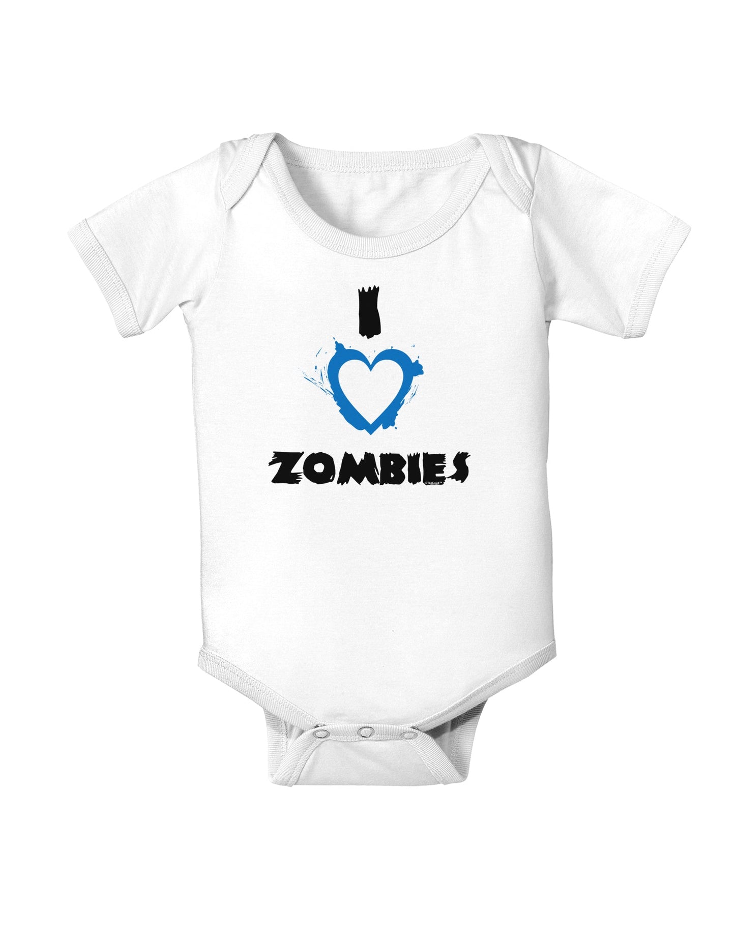 I Heart Zombies - Bloody Heart Blue Baby Romper Bodysuit-Baby Romper-TooLoud-White-06-Months-Davson Sales