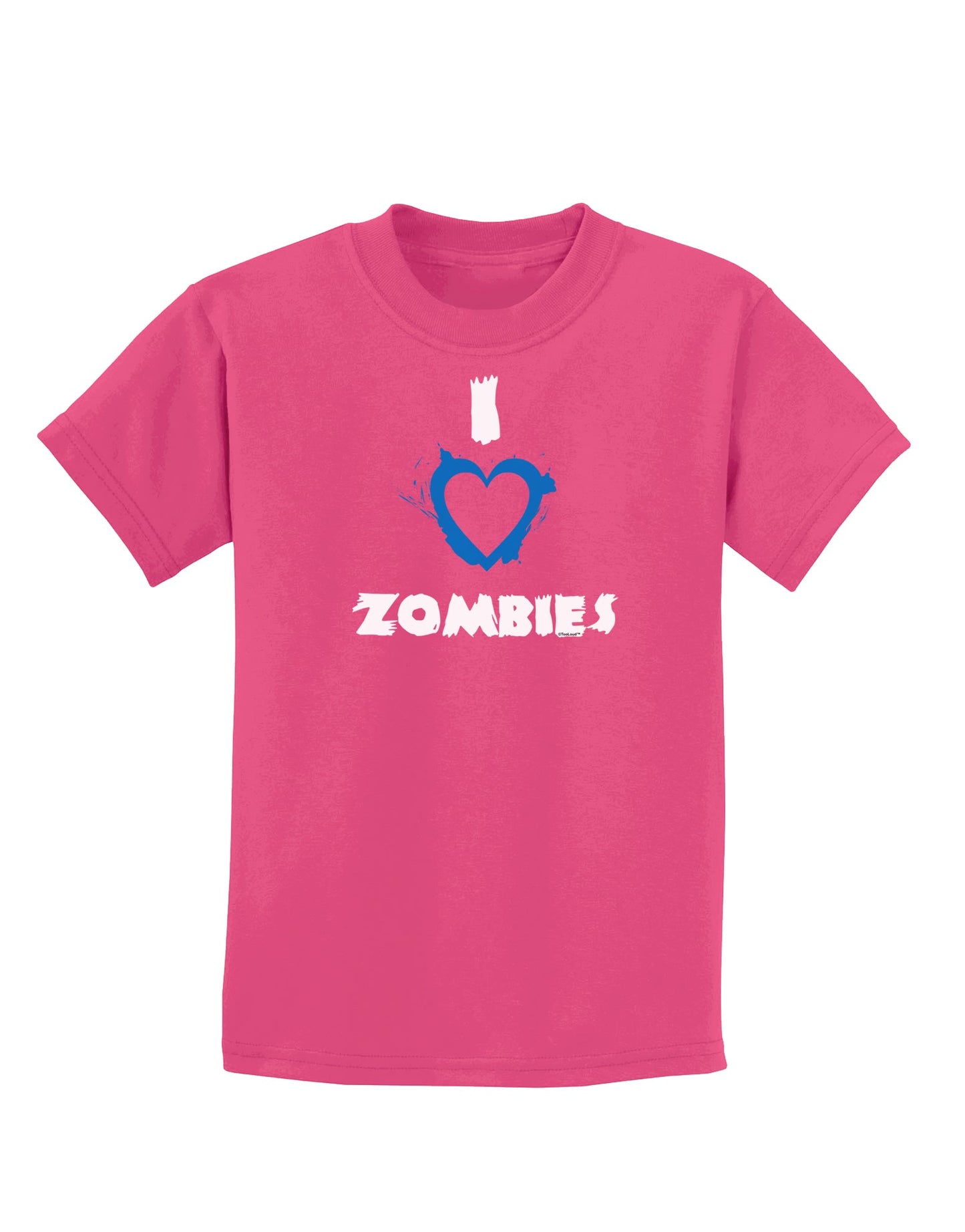 I Heart Zombies - Bloody Heart Blue Childrens Dark T-Shirt-Childrens T-Shirt-TooLoud-Sangria-X-Small-Davson Sales