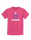 I Heart Zombies - Bloody Heart Blue Childrens Dark T-Shirt-Childrens T-Shirt-TooLoud-Sangria-X-Small-Davson Sales