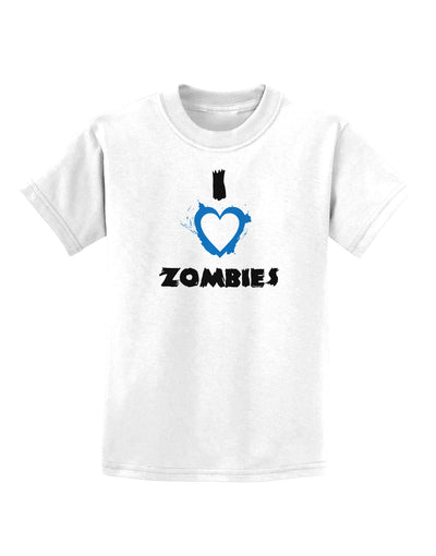 I Heart Zombies - Bloody Heart Blue Childrens T-Shirt-Childrens T-Shirt-TooLoud-White-X-Small-Davson Sales