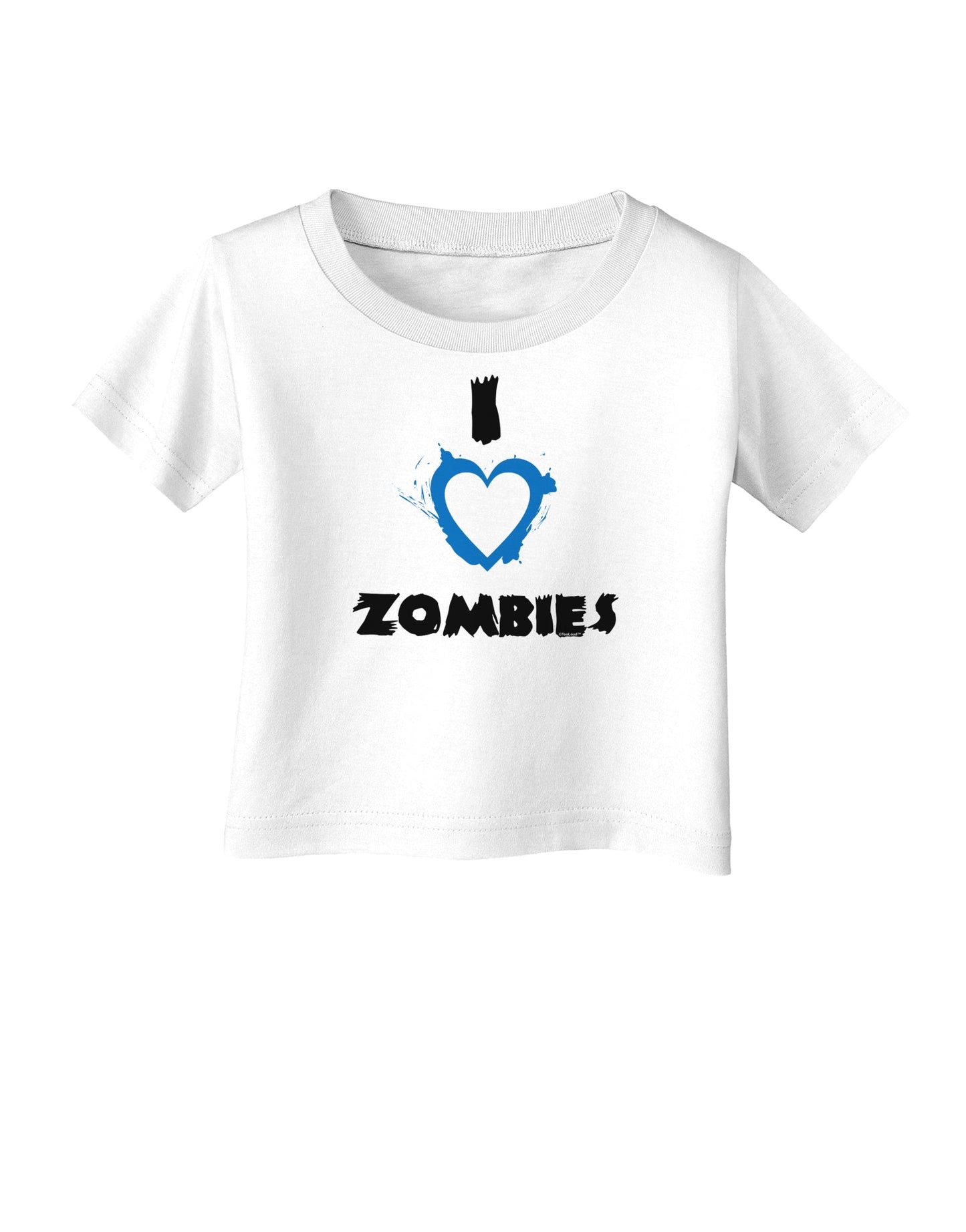 I Heart Zombies - Bloody Heart Blue Infant T-Shirt-Infant T-Shirt-TooLoud-White-06-Months-Davson Sales
