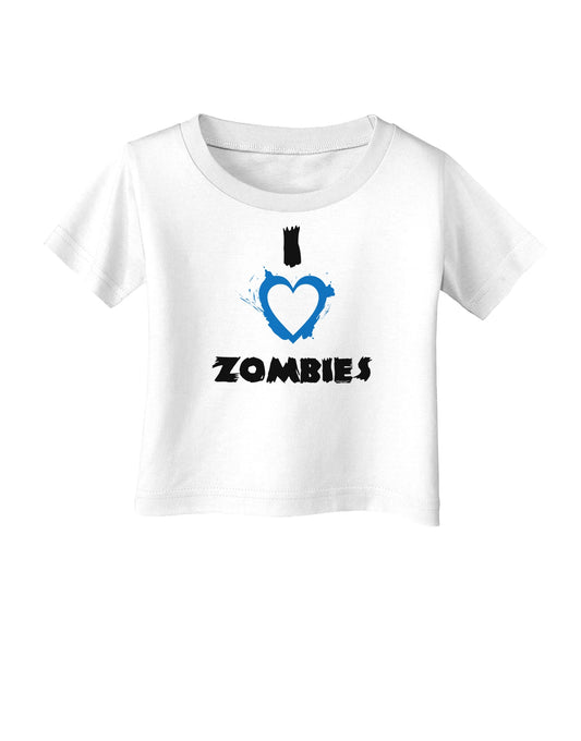I Heart Zombies - Bloody Heart Blue Infant T-Shirt-Infant T-Shirt-TooLoud-White-06-Months-Davson Sales