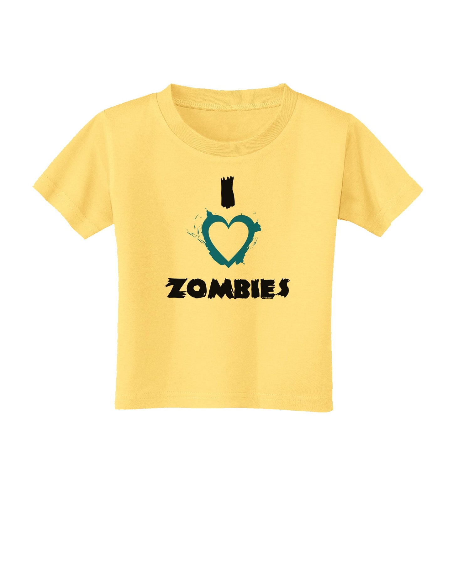 I Heart Zombies - Bloody Heart Blue Toddler T-Shirt-Toddler T-Shirt-TooLoud-Daffodil-Yellow-2T-Davson Sales