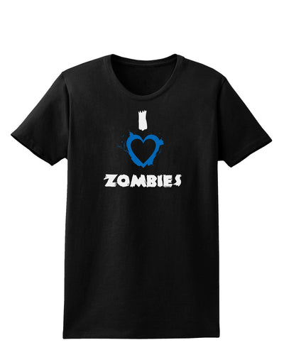 I Heart Zombies - Bloody Heart Blue Womens Dark T-Shirt-Womens T-Shirt-TooLoud-Black-X-Small-Davson Sales