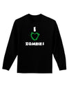 I Heart Zombies - Bloody Heart Green Adult Long Sleeve Dark T-Shirt-TooLoud-Black-Small-Davson Sales