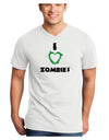 I Heart Zombies - Bloody Heart Green Adult V-Neck T-shirt-Mens V-Neck T-Shirt-TooLoud-White-Small-Davson Sales