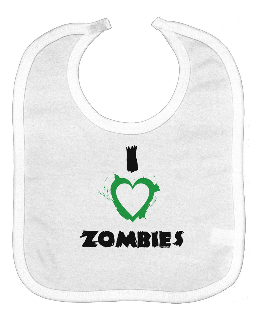 I Heart Zombies - Bloody Heart Green Baby Bib