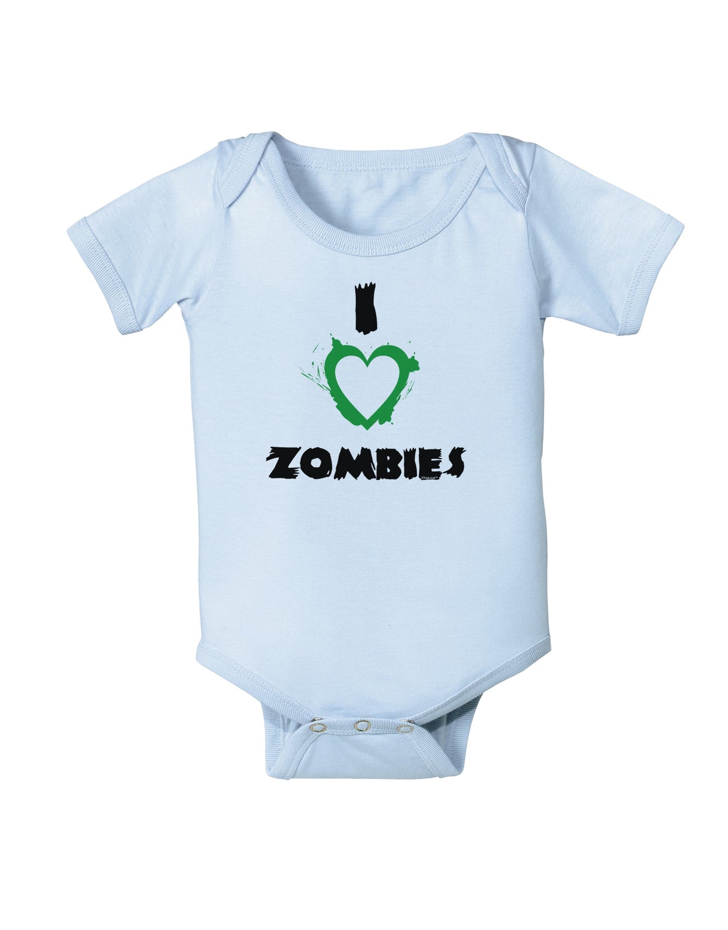 I Heart Zombies - Bloody Heart Green Baby Romper Bodysuit-Baby Romper-TooLoud-Light-Blue-06-Months-Davson Sales