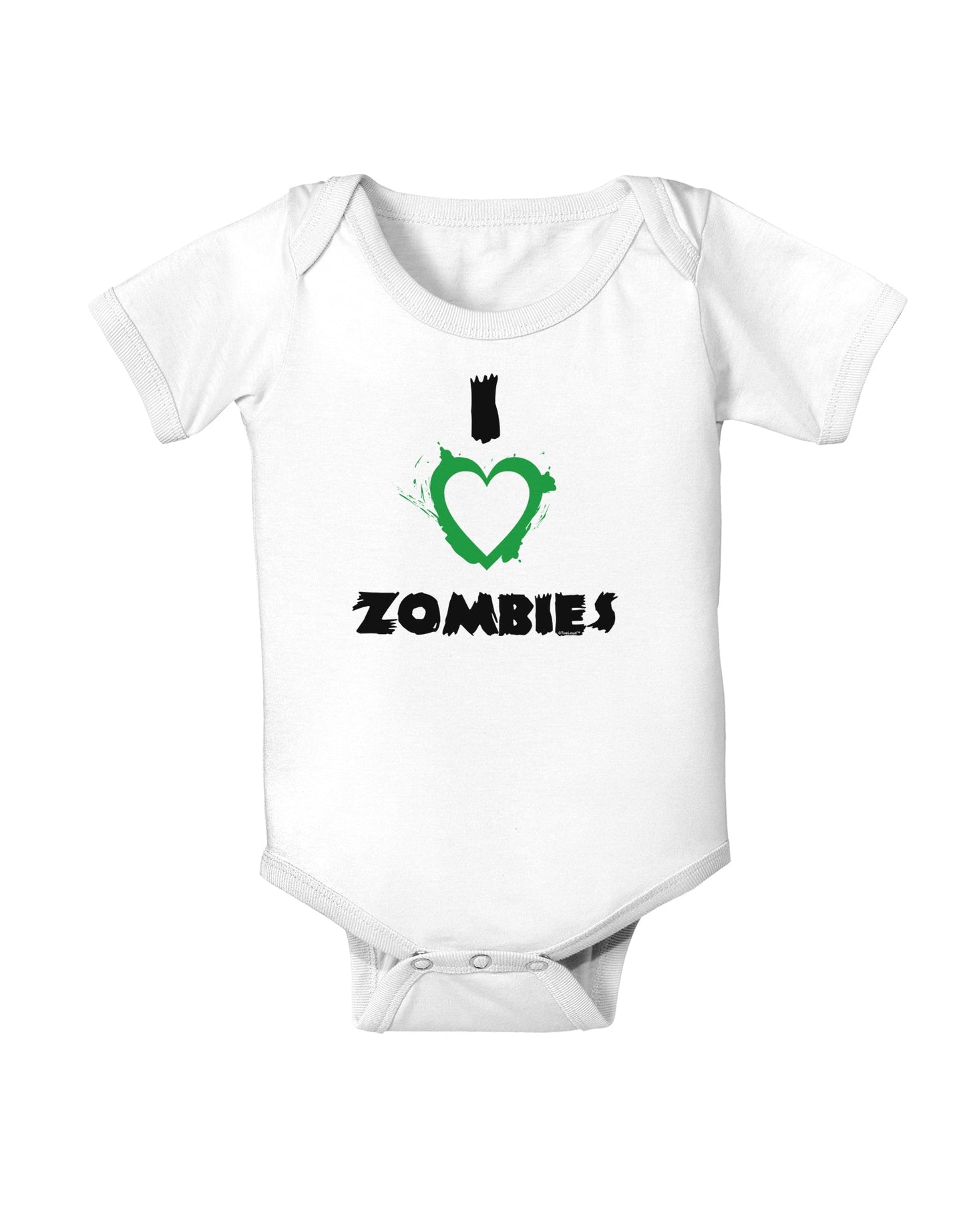I Heart Zombies - Bloody Heart Green Baby Romper Bodysuit-Baby Romper-TooLoud-White-06-Months-Davson Sales