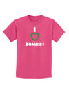 I Heart Zombies - Bloody Heart Green Childrens Dark T-Shirt-Childrens T-Shirt-TooLoud-Sangria-X-Small-Davson Sales