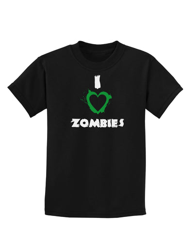 I Heart Zombies - Bloody Heart Green Childrens Dark T-Shirt-Childrens T-Shirt-TooLoud-Black-X-Small-Davson Sales