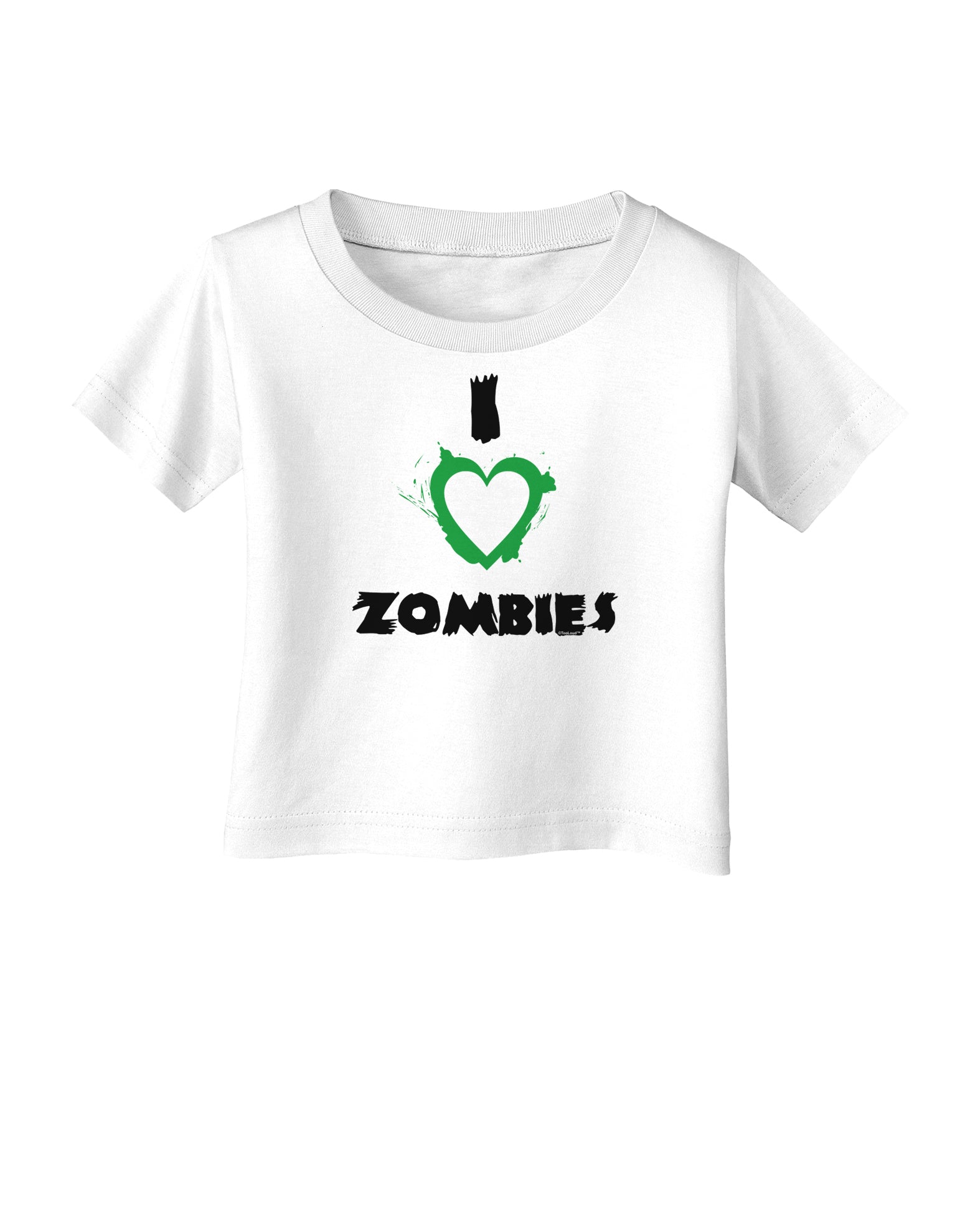 I Heart Zombies - Bloody Heart Green Infant T-Shirt-Infant T-Shirt-TooLoud-White-06-Months-Davson Sales