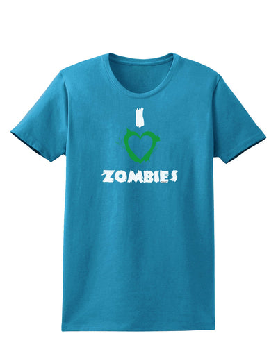 I Heart Zombies - Bloody Heart Green Womens Dark T-Shirt-Womens T-Shirt-TooLoud-Turquoise-X-Small-Davson Sales