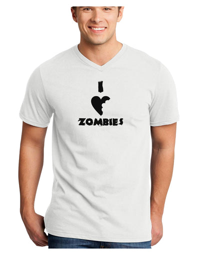 I Heart Zombies - Funny - Halloween Adult V-Neck T-shirt-Mens V-Neck T-Shirt-TooLoud-White-Small-Davson Sales