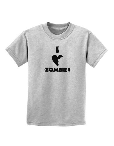 I Heart Zombies - Funny - Halloween Childrens T-Shirt-Childrens T-Shirt-TooLoud-AshGray-X-Small-Davson Sales