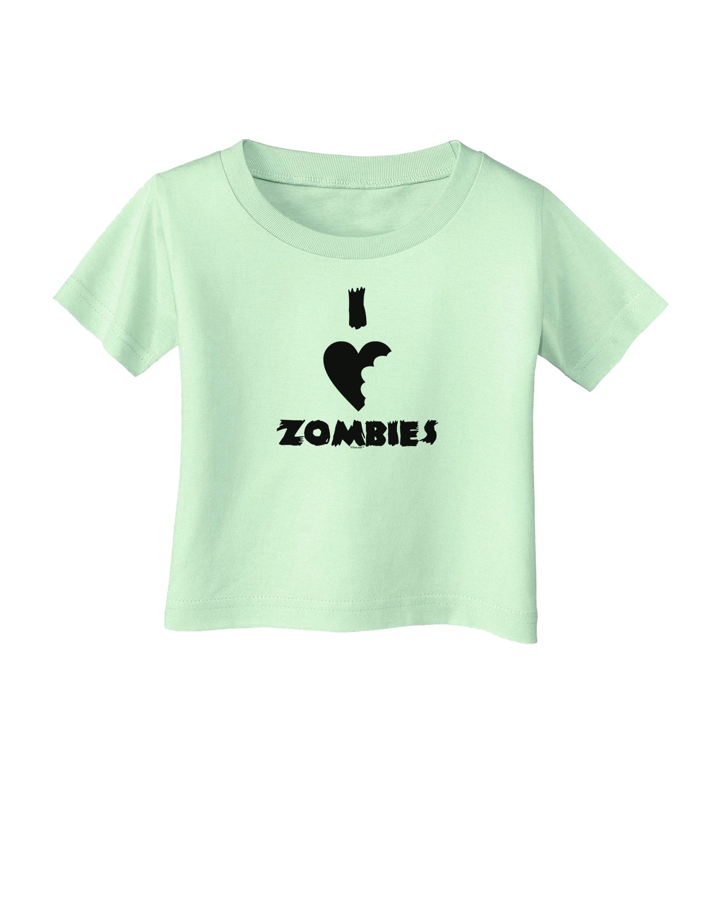 I Heart Zombies - Funny - Halloween Infant T-Shirt-Infant T-Shirt-TooLoud-Light-Green-06-Months-Davson Sales