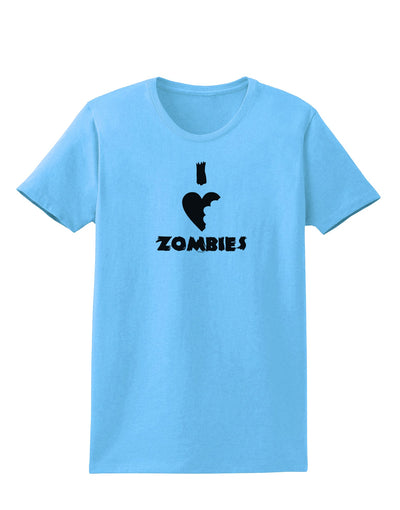 I Heart Zombies - Funny - Halloween Womens T-Shirt-Womens T-Shirt-TooLoud-Aquatic-Blue-X-Small-Davson Sales