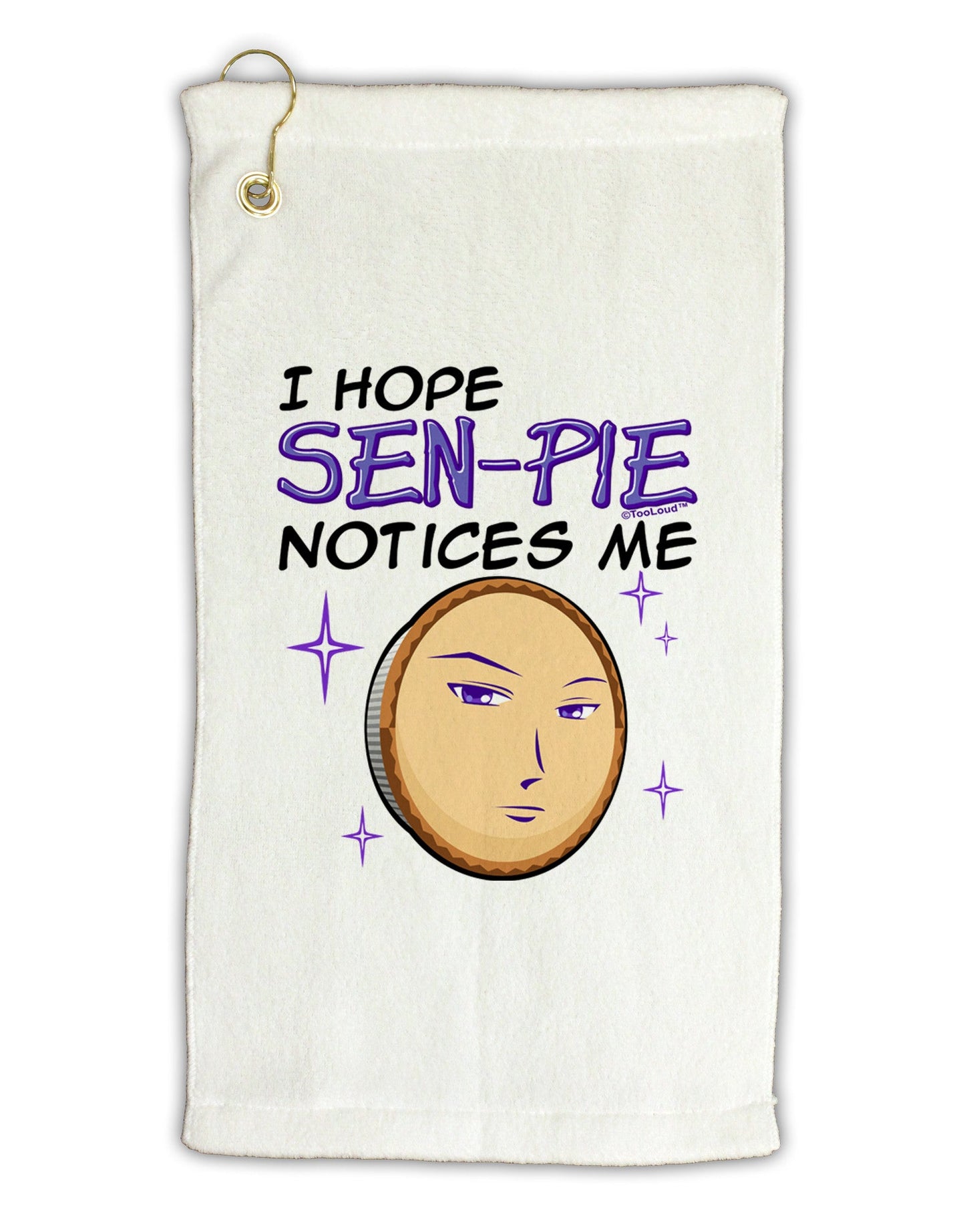 I Hope Sen-Pie Notices Me Micro Terry Gromet Golf Towel 11"x19-Golf Towel-TooLoud-White-Davson Sales
