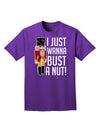 I Just Wanna Bust A Nut Nutcracker Adult Dark T-Shirt-Mens T-Shirt-TooLoud-Purple-Small-Davson Sales