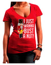 I Just Wanna Bust A Nut Nutcracker Womens V-Neck Dark T-Shirt-Womens V-Neck T-Shirts-TooLoud-Red-Juniors Fitted Small-Davson Sales