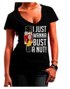 I Just Wanna Bust A Nut Nutcracker Womens V-Neck Dark T-Shirt-Womens V-Neck T-Shirts-TooLoud-Black-Juniors Fitted Small-Davson Sales