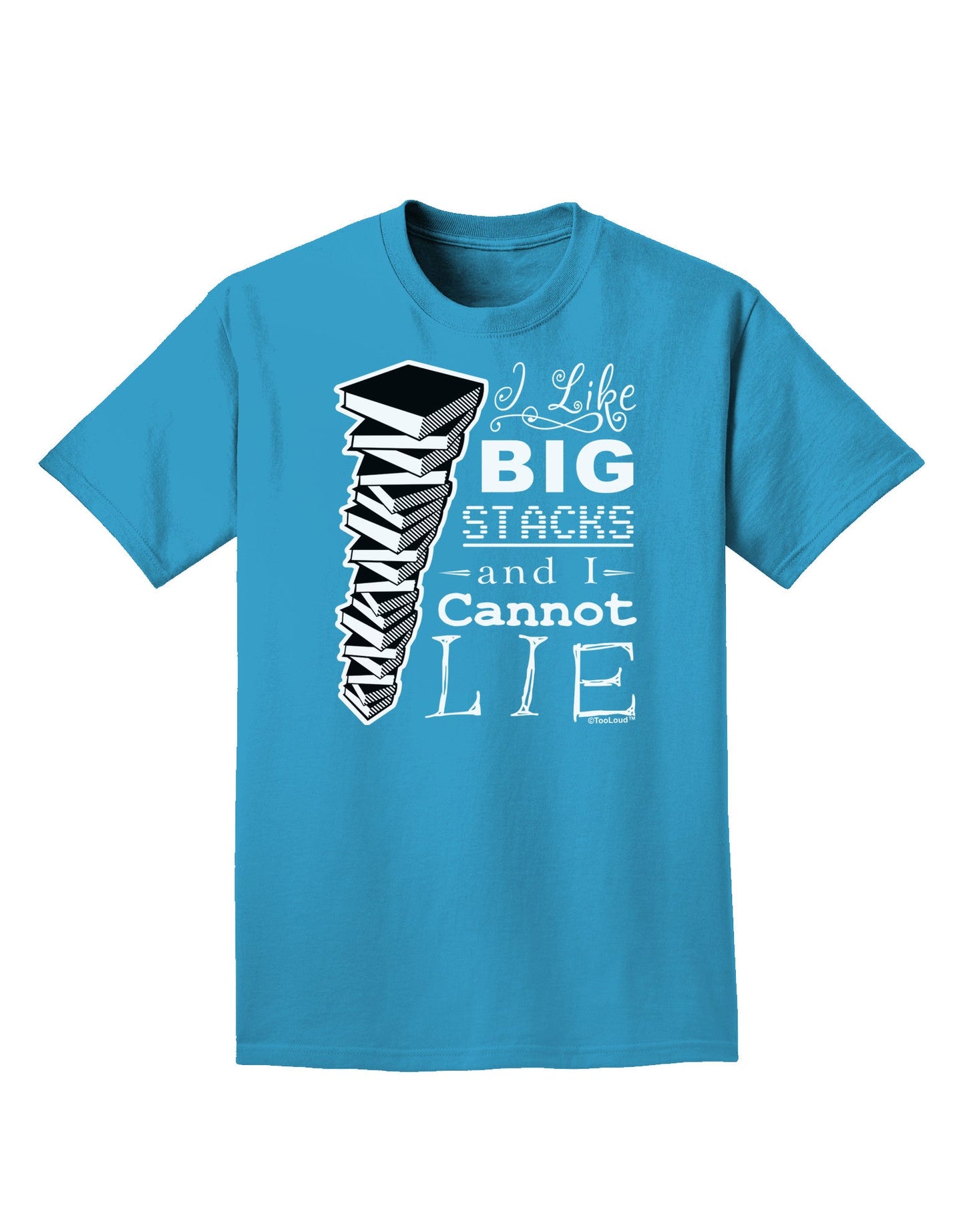 I Like Big Stacks -of books- Adult Dark T-Shirt-Mens T-Shirt-TooLoud-Turquoise-Small-Davson Sales