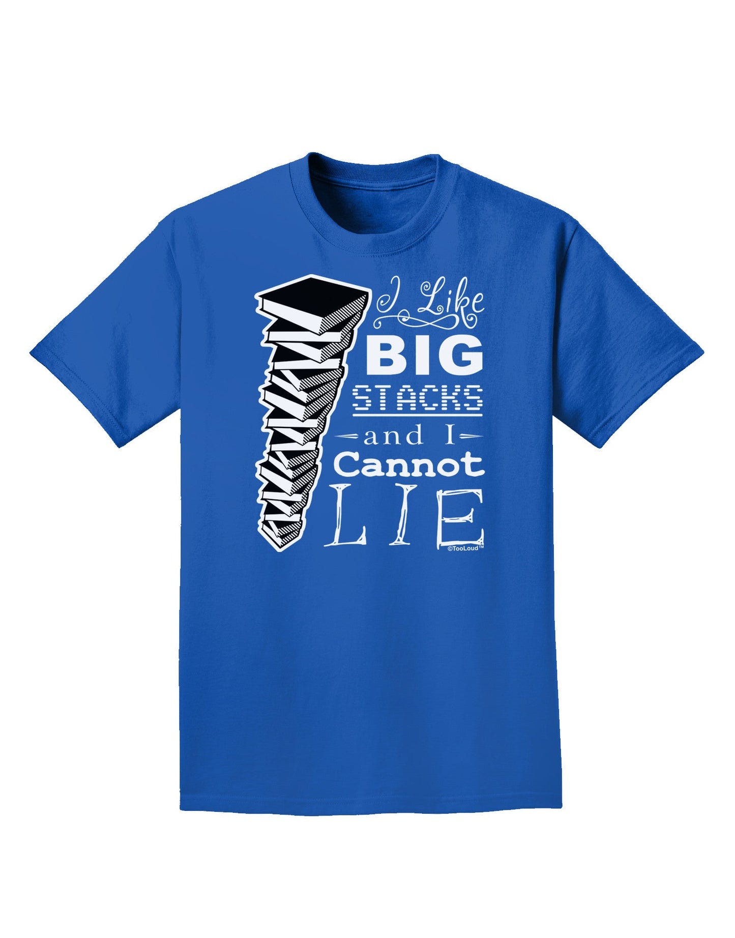 I Like Big Stacks -of books- Adult Dark T-Shirt-Mens T-Shirt-TooLoud-Royal-Blue-Small-Davson Sales
