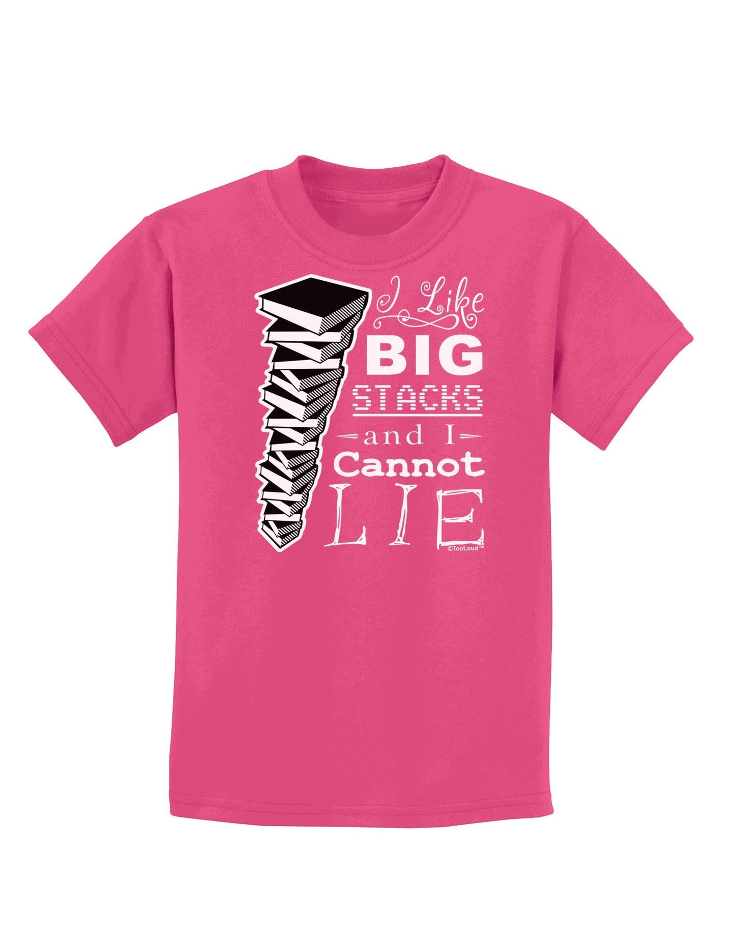 I Like Big Stacks -of books- Childrens Dark T-Shirt-Childrens T-Shirt-TooLoud-Sangria-X-Small-Davson Sales
