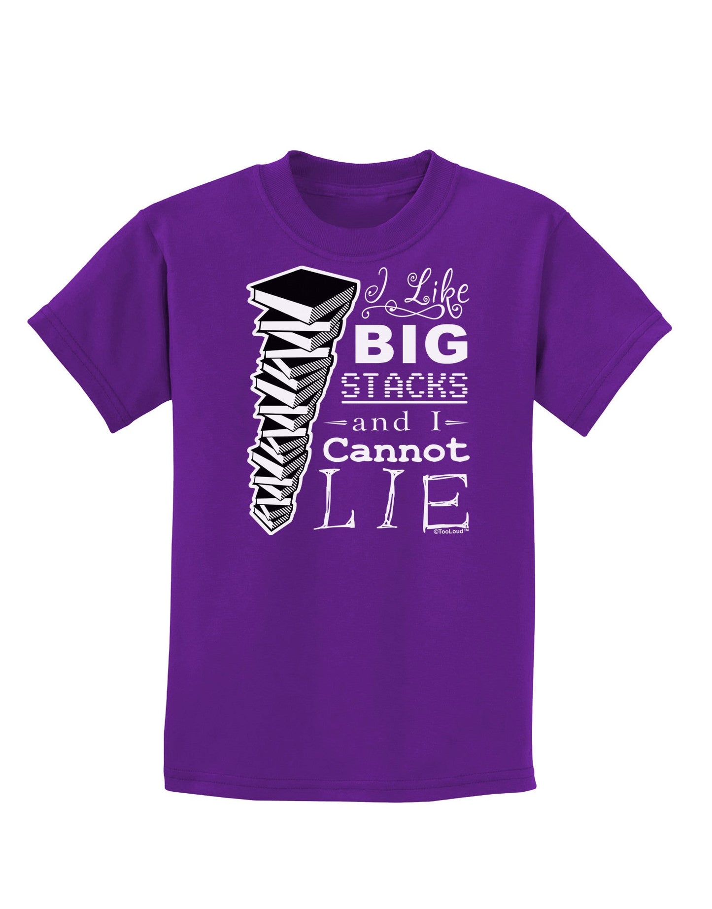 I Like Big Stacks -of books- Childrens Dark T-Shirt-Childrens T-Shirt-TooLoud-Purple-X-Small-Davson Sales