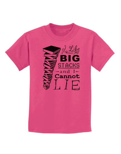 I Like Big Stacks -of books- Childrens T-Shirt-Childrens T-Shirt-TooLoud-Sangria-X-Small-Davson Sales