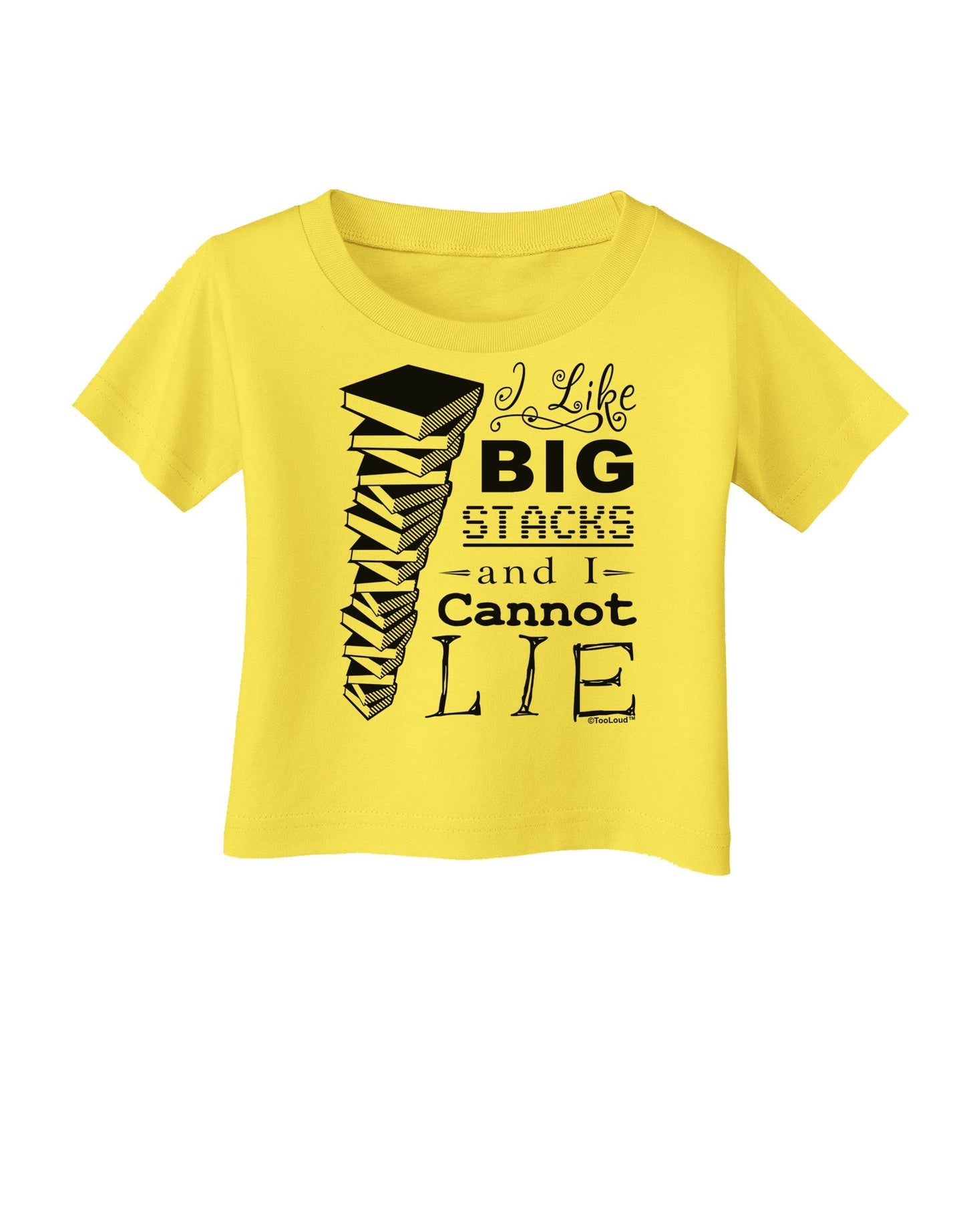 I Like Big Stacks -of books- Infant T-Shirt-Infant T-Shirt-TooLoud-Yellow-06-Months-Davson Sales