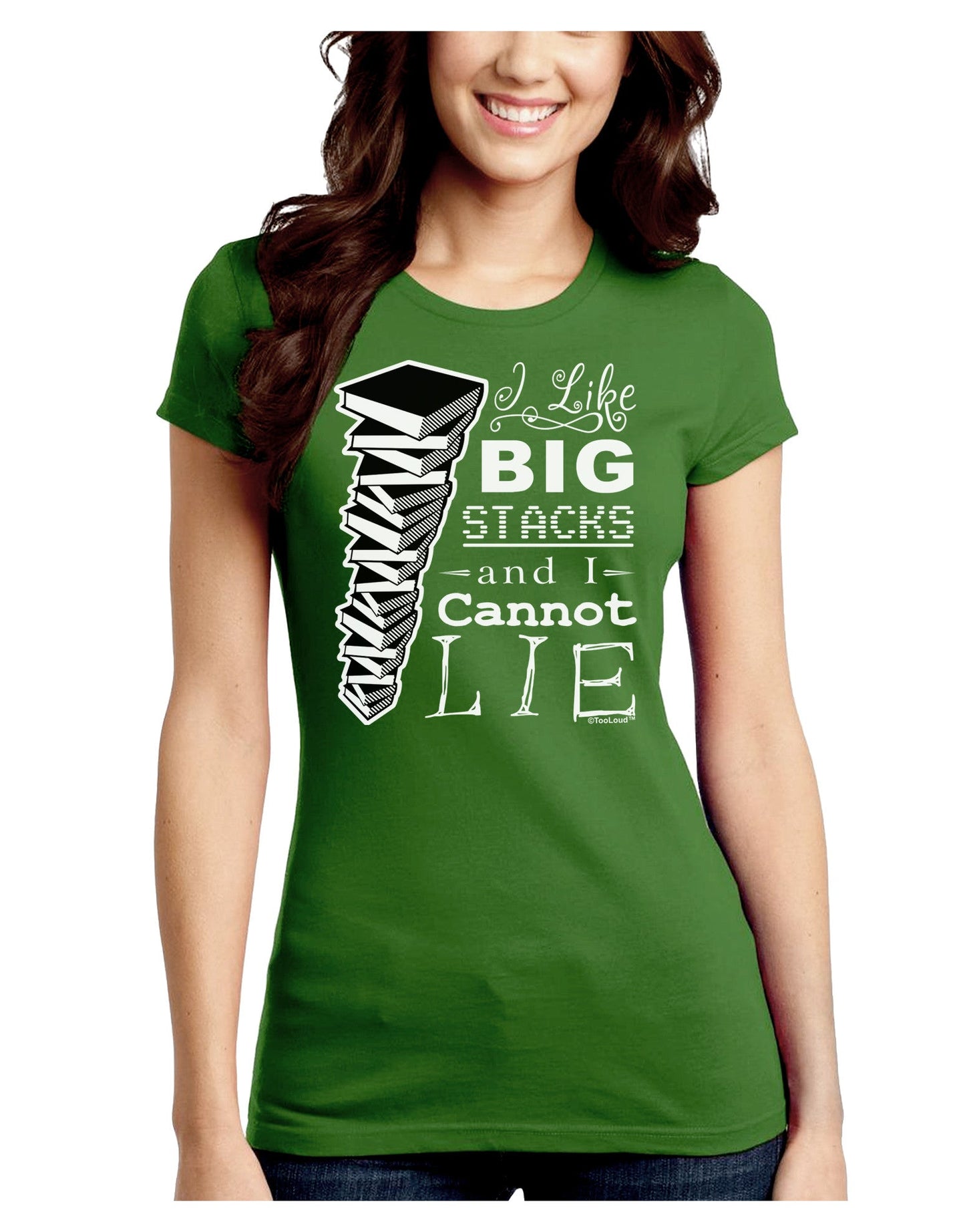 I Like Big Stacks -of books- Juniors Petite Crew Dark T-Shirt-T-Shirts Juniors Tops-TooLoud-Kiwi-Green-Juniors Fitted Small-Davson Sales
