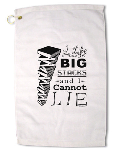 I Like Big Stacks -of books- Premium Cotton Golf Towel - 16&#x22; x 25-Golf Towel-TooLoud-16x25"-Davson Sales