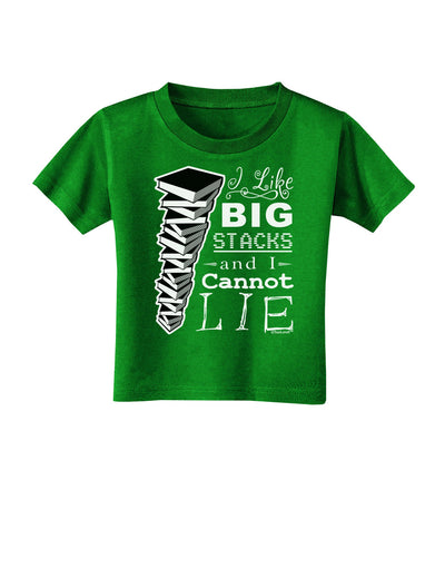 I Like Big Stacks -of books- Toddler T-Shirt Dark-Toddler T-Shirt-TooLoud-Clover-Green-2T-Davson Sales