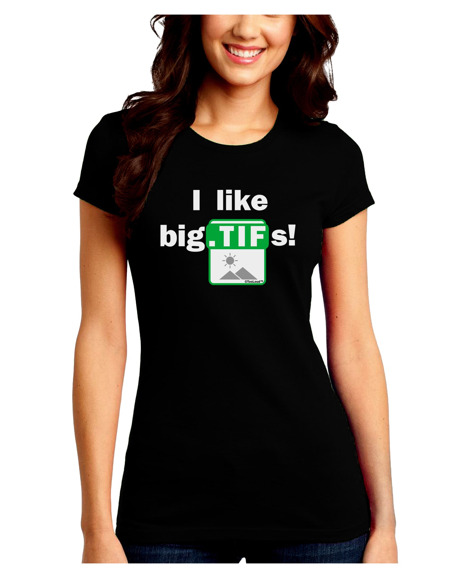 I Like Big Tifs Juniors Petite Crew Dark T-Shirt-T-Shirts Juniors Tops-TooLoud-Black-Juniors Fitted Small-Davson Sales