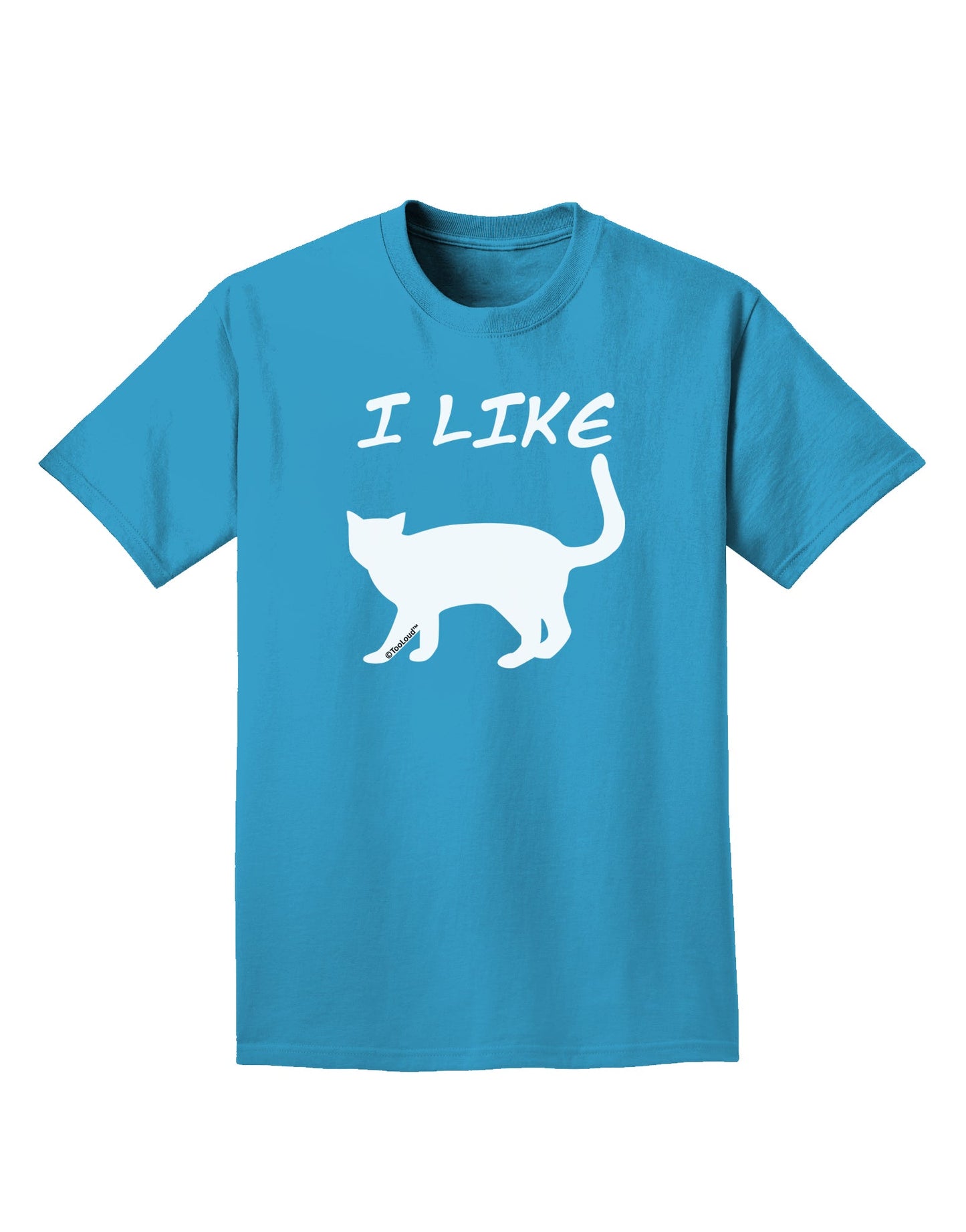 I Like Cat Silhouette Design Adult Dark T-Shirt by TooLoud-Mens T-Shirt-TooLoud-Turquoise-Small-Davson Sales