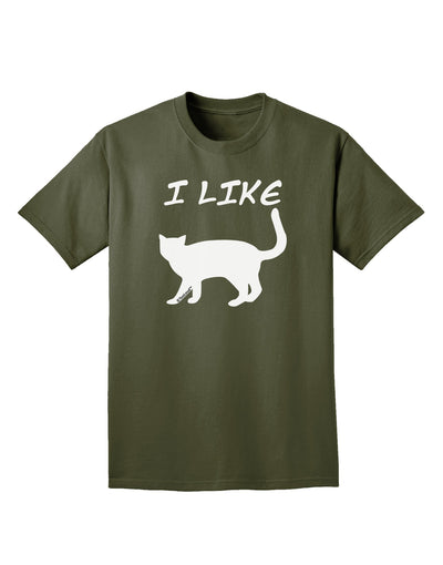 I Like Cat Silhouette Design Adult Dark T-Shirt by TooLoud-Mens T-Shirt-TooLoud-Military-Green-Small-Davson Sales