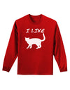 I Like Cat Silhouette Design Adult Long Sleeve Dark T-Shirt by TooLoud-TooLoud-Red-Small-Davson Sales